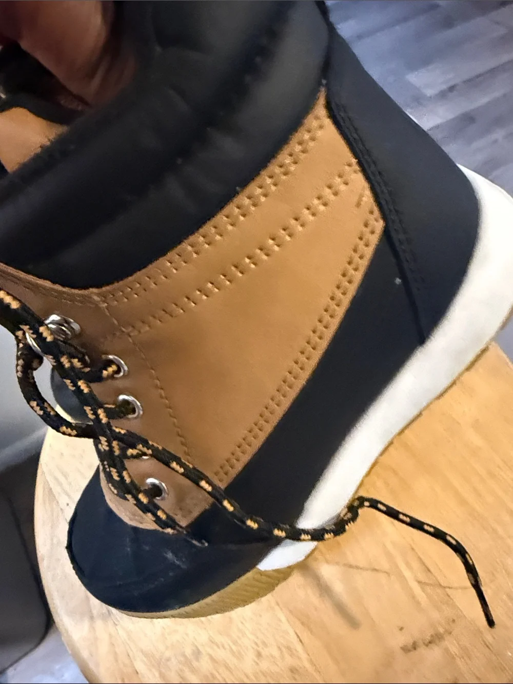 Original Use Kids Two-Tone Black and Tan Winter Boots